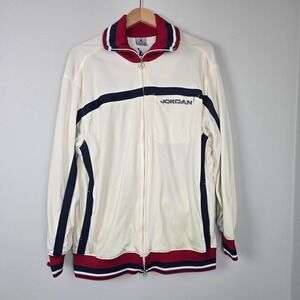 Vintage 2000s Jordan Track Jacket Men's L White Red Blue Full Zip Jumpman‎ Y2K